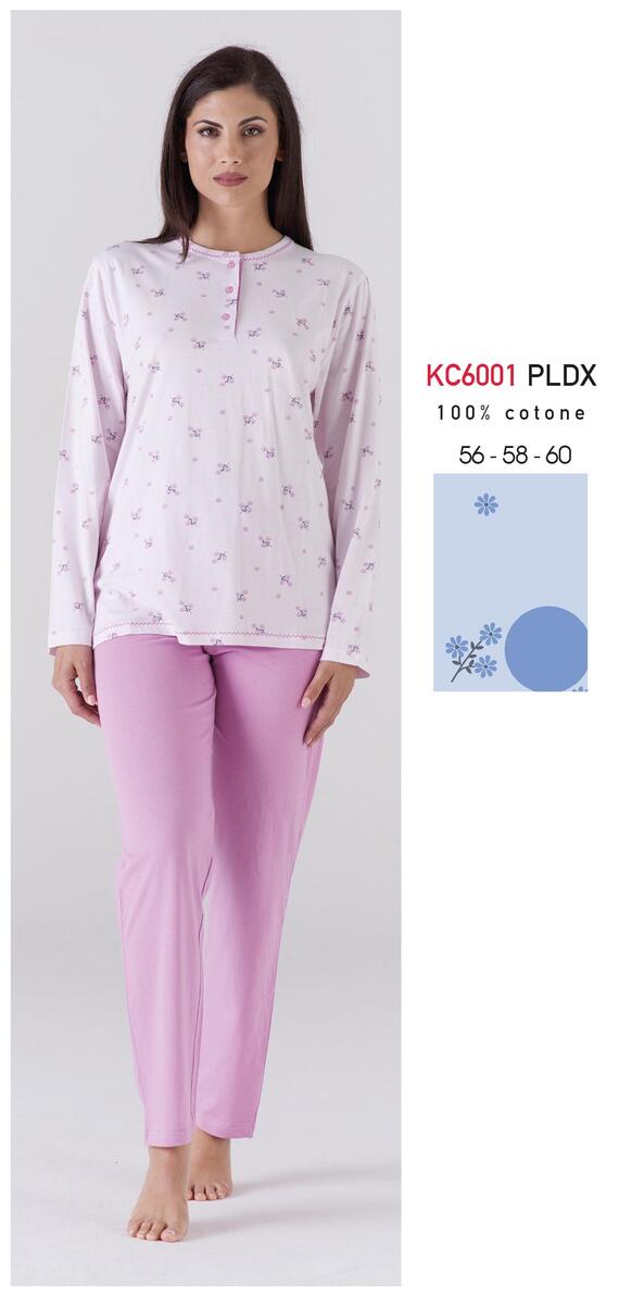 - KC6001 PLDX PIGIAMA DONNA M/L COTONE CAL.